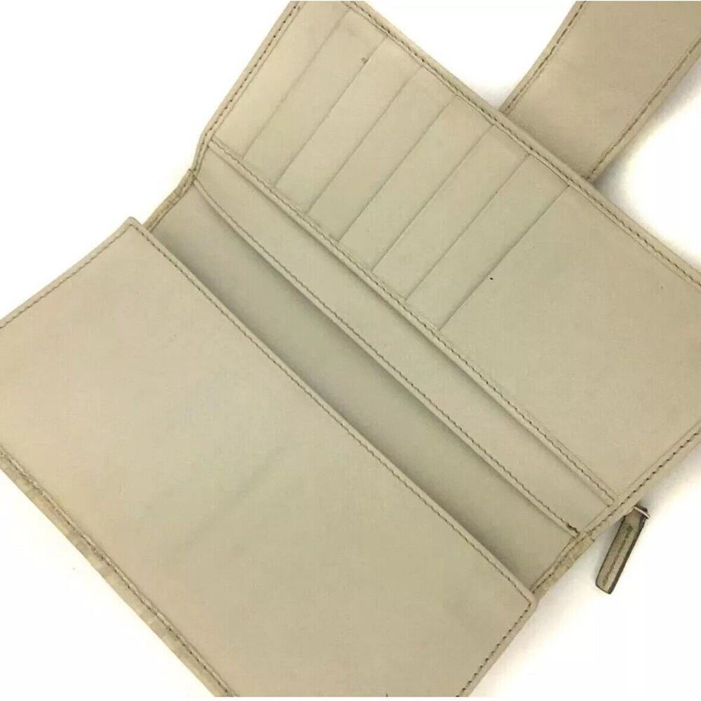 Authentic GUCCI Ssima Abbey GG Logo Leather Long Bifold Wallet Ivory - Picture 5 of 8